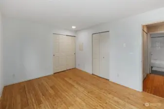 spacious Front bedroom has 2 closets