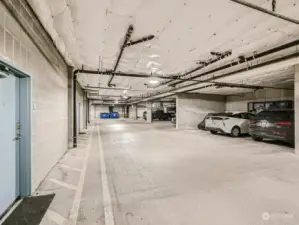 amazing parking space just steps from unit interior access door