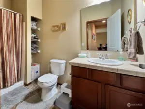 Downstairs powder room with stand alone shower