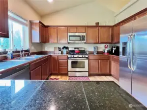 kitchen with granite counter tops