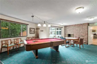 Clubhouse game room pool table