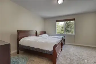 Enter this large Primary bedroom through french doors full bath and walk in closet.