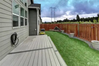 Back deck-Artificial Grass and Water Feature