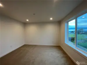 spacious master bedroom with view
