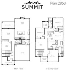 Plan 2853 Floor Plan Rendering. Details may not be exact