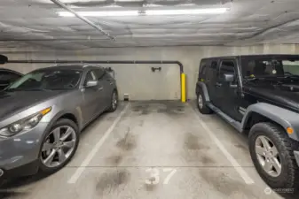 Reserved garage parking space