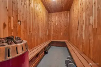 Warm up in the sauna.