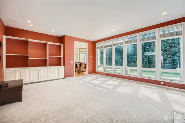 Ceiling to floor windows in the living room