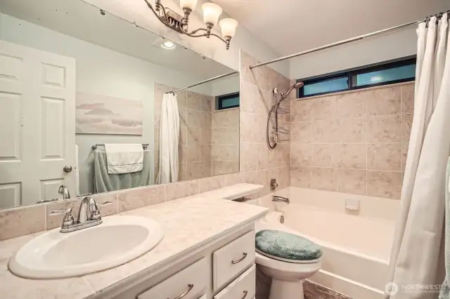 Bathroom with good storage.