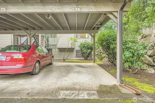 Carport space #74 goes with unit.