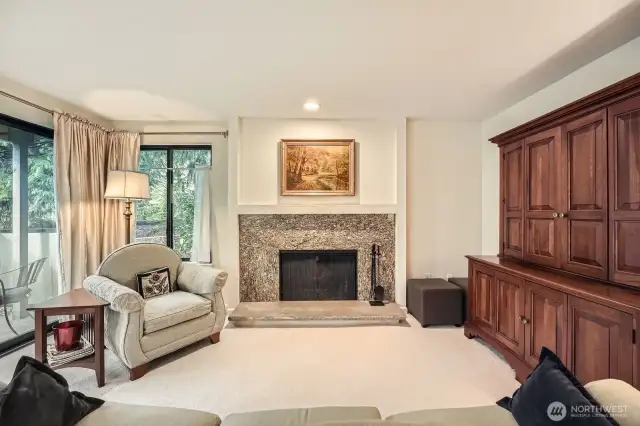 Access to balcony through living room.