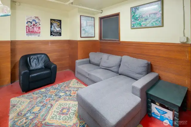 Basement lounge space