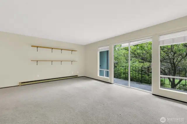 Wall of windows let in lots of light