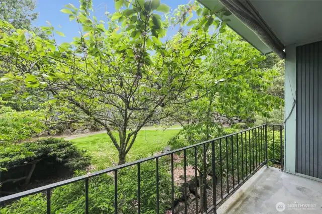 Enjoy your private deck with a storage closet