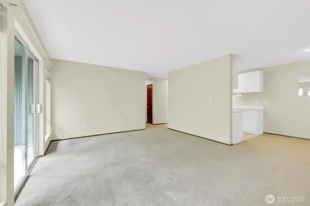 Large living room that opens to your private deck
