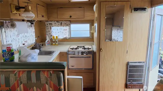 Inside Vintage Aladdin 10' Trailer