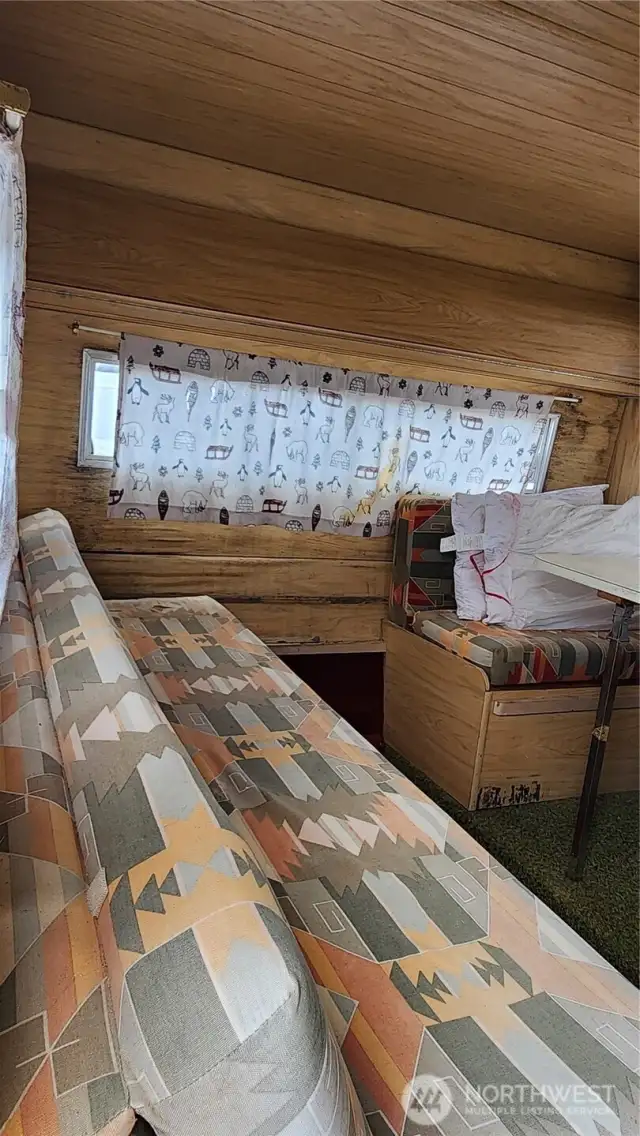 Inside Vintage Aladdin 10' Trailer