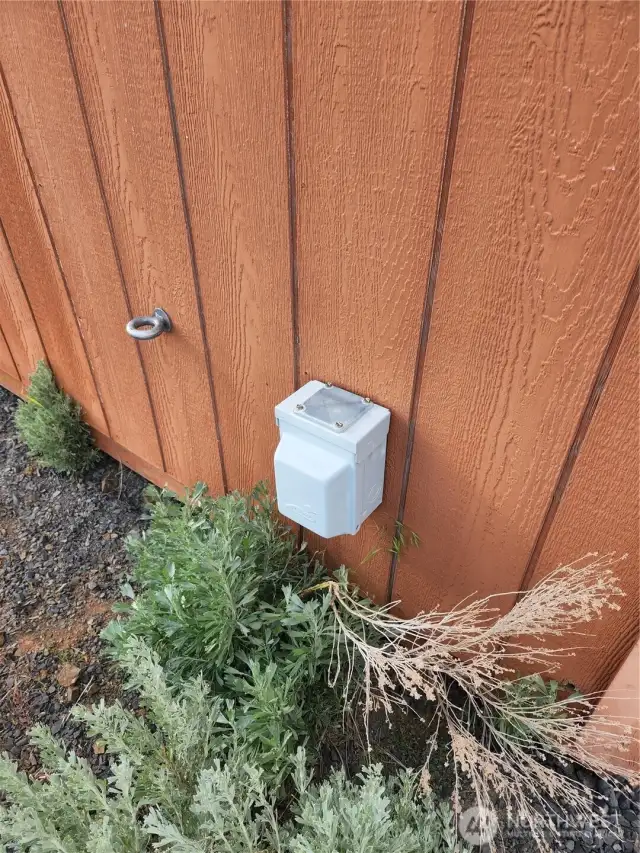 Outlet on shed