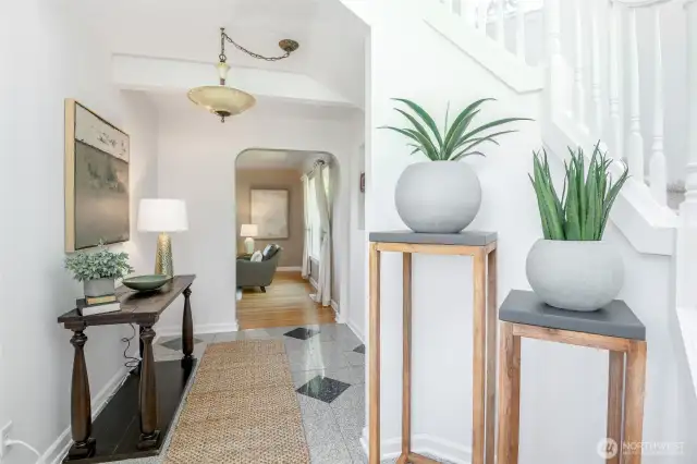 This home has it all....original architectural features intact, including coved ceilings, archways and wood burning fireplace