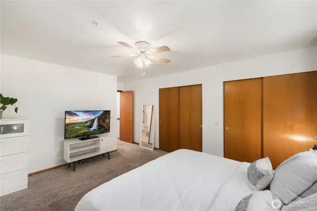 Another angle of the Master Room. Great natural light and good size closet behind the closet doors.