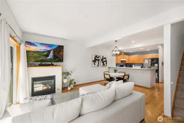 Gas fireplace and laminate floors throughout the main floor!
