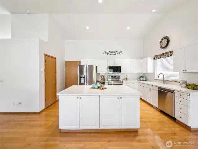 - And LARGE! With plenty of counters & cabinets, the HUGE island, and all new SS appliances!