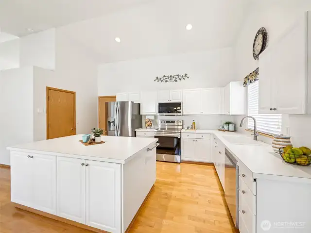 See yourself feeding  the gang or entertaining guests with so much room on the island for food, drinks & serving dishes!