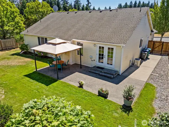 Huge, level, fully-fenced yard with large patio. And the Gazebo stays!
