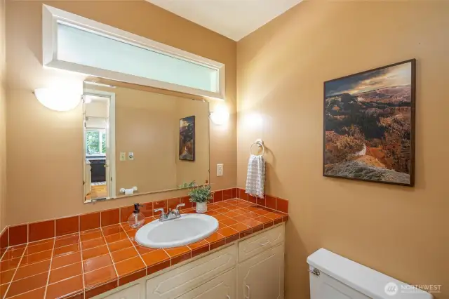 Main floor half bathroom.