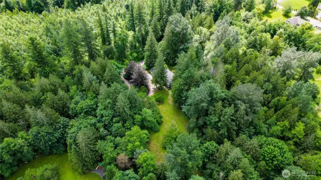 An aerial view of the property