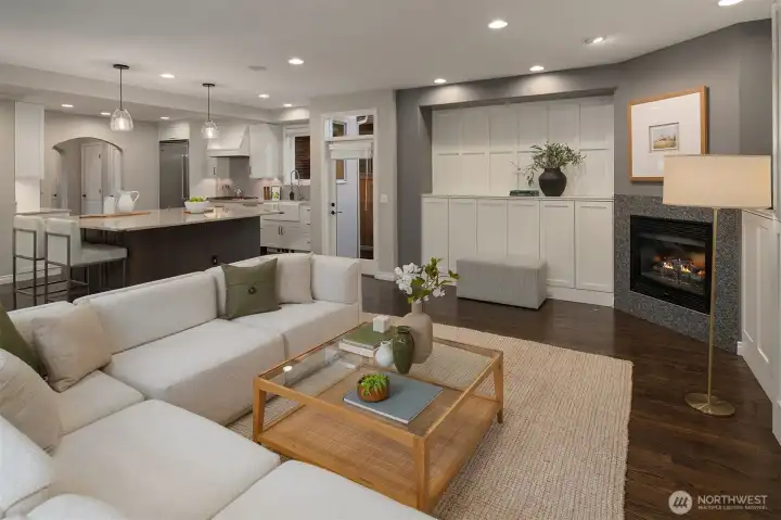 Family room off kitchen