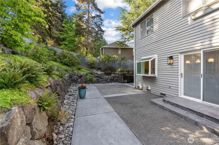 Gorgeous private back yard with plenty of patio space to entertain and have fun!