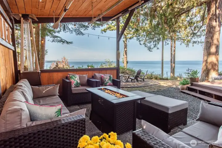 Entertain and enjoy the view from the covered cabana.