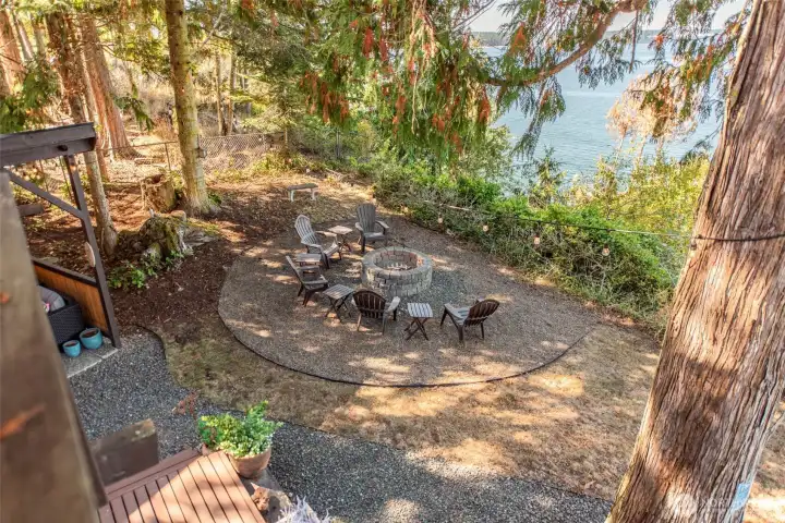 Looking down from deck off loft