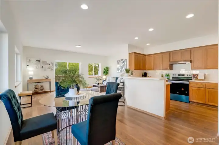 Kitchen with eat in space