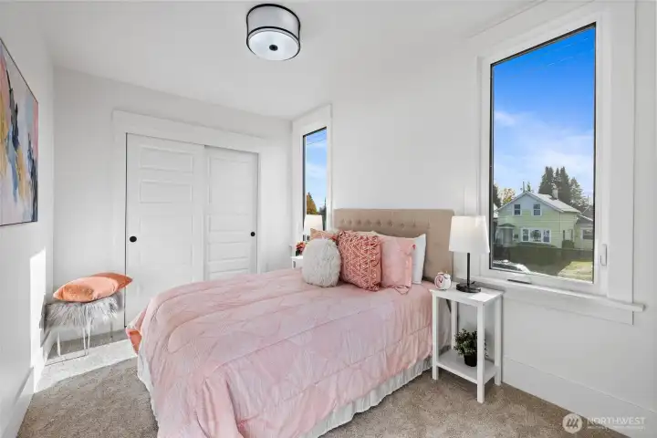 The second bedroom with an enormous closet space.
