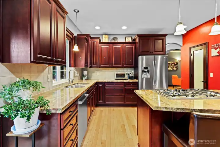 Lots of granite counterspace