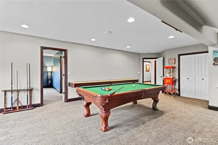The pool/ping-pong table & shuffleboard stay!