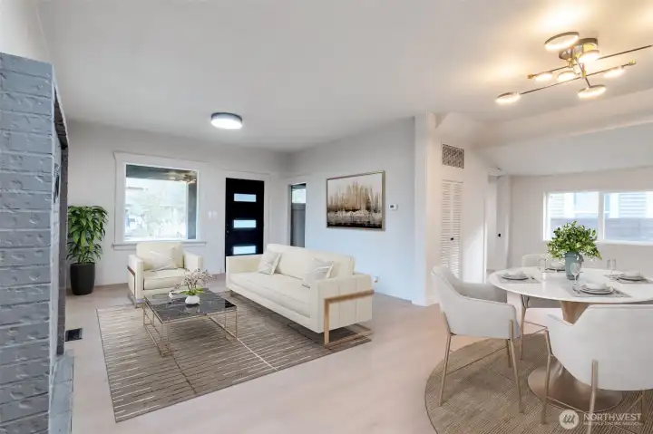 Virtually staged living/family room