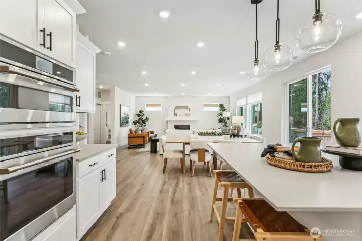 Pic is of model- Gourmet Kitchen w/cool qtz counters.