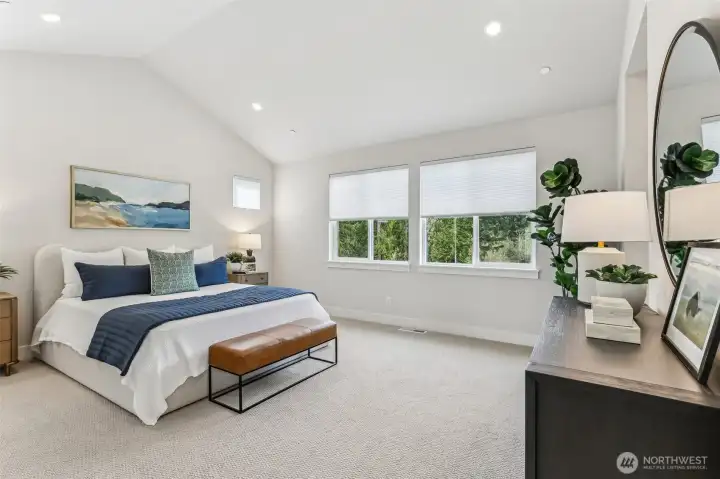 Pic is of model- Huge Primary with large windows.  Plenty of room for large furniture & dressers.