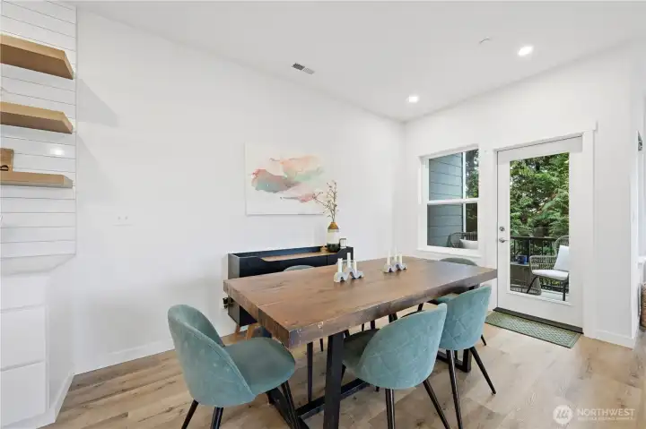 Access to covered deck just off the dining area