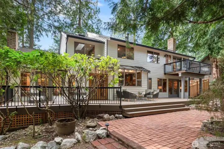 Back patio virtually staged to show you options on your deck!
