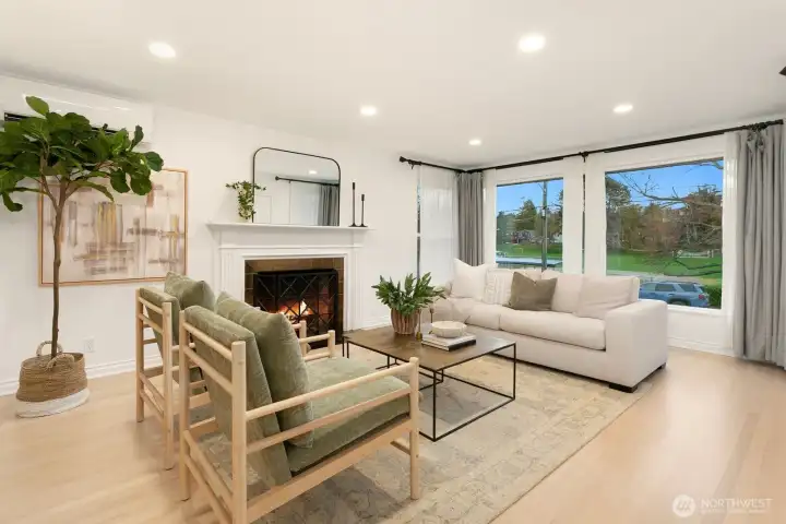 Beautiful living room offers bright and open spaces