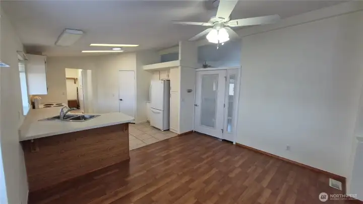 Dining room and kitchen