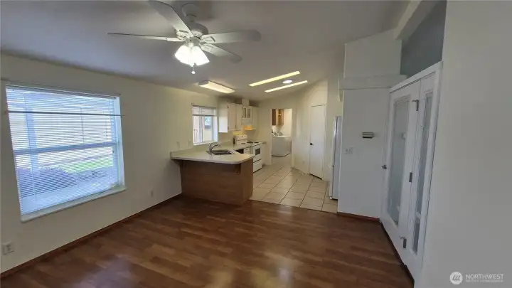 Dining room and kitchen