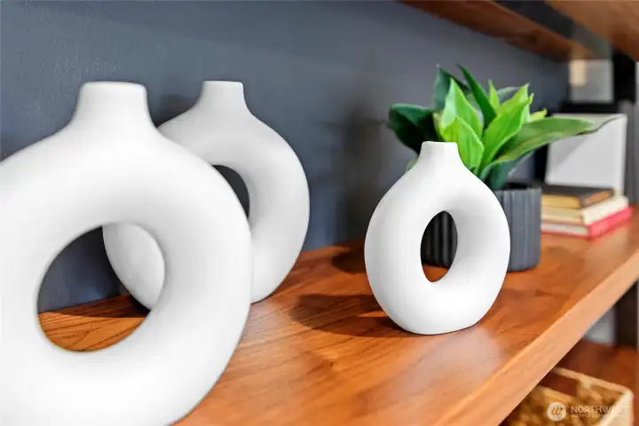 Beautiful shelving to show off your beautiful treasures.
