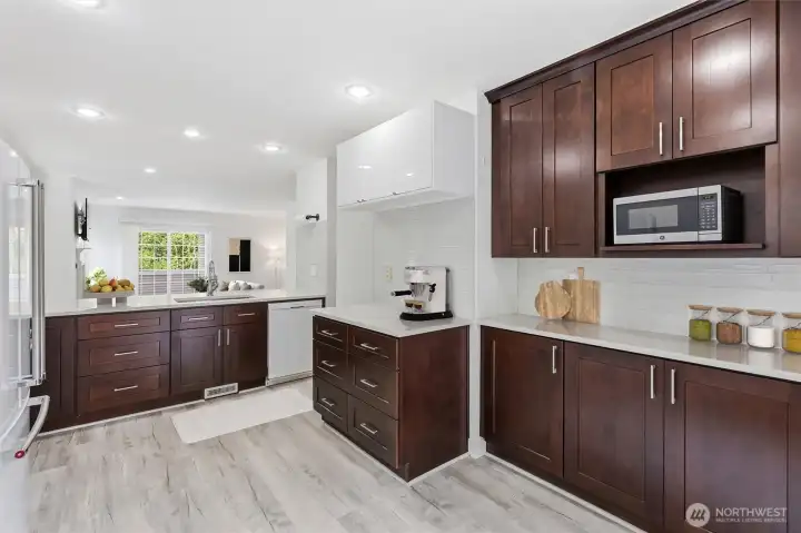 Kitchen w/ breakfast nook (virtually staged)