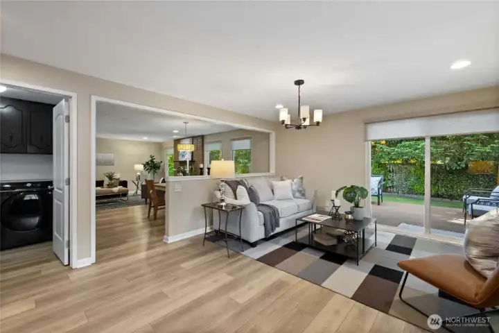 Lounge off of kitchen & Patio