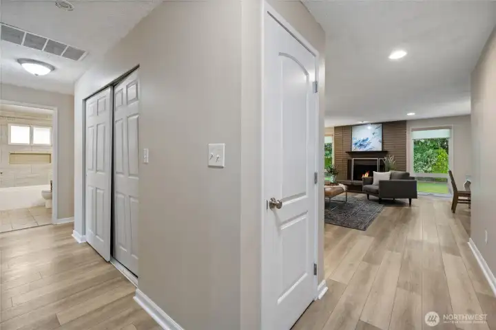 Front entrance hallway to bedrooms & Bathrooms